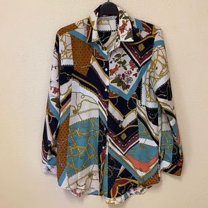 Bold Print Button Down